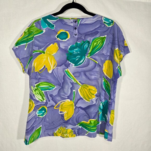 Vintage CARLISLE 80's STUNNING Silk Multicolor Set of Blouse & Blazer Size 14. - Picture 7 of 17